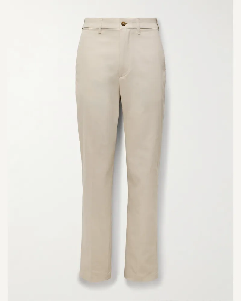 Dunhill Gerade geschnittene Chino aus Twill aus einer Baumwollmischung Neutral