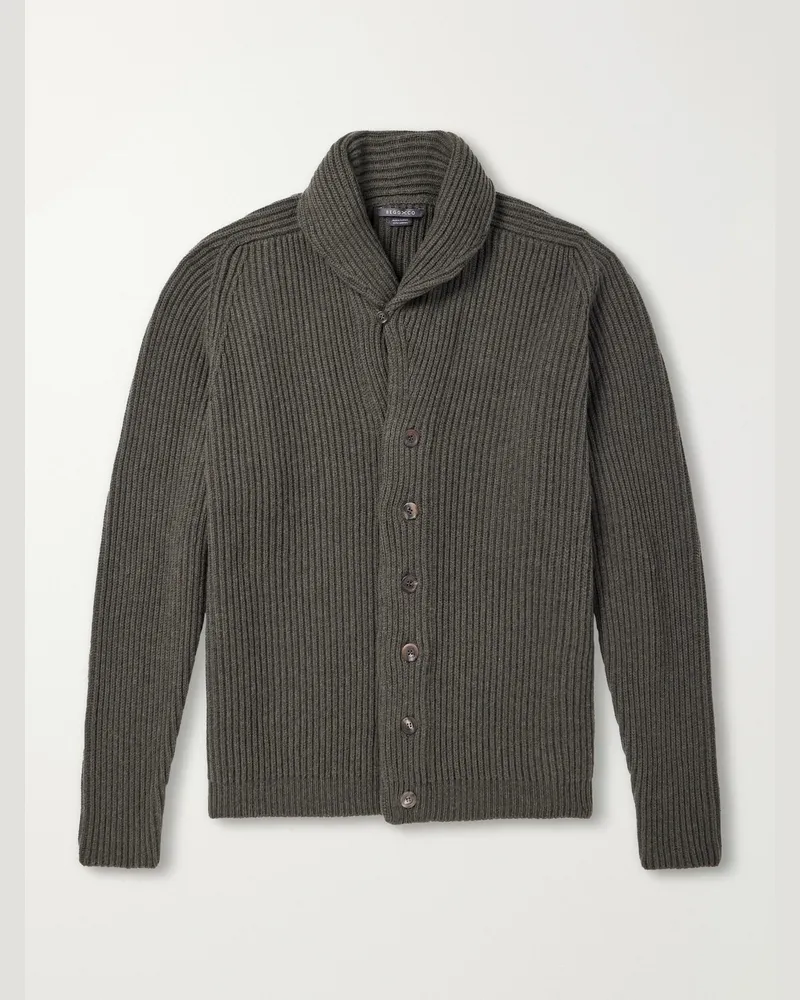 Begg & Co Yacht Cashmere Cardigan Green