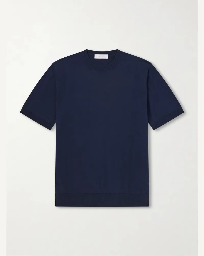 Boglioli Garment-Dyed Cotton T-Shirt Blue