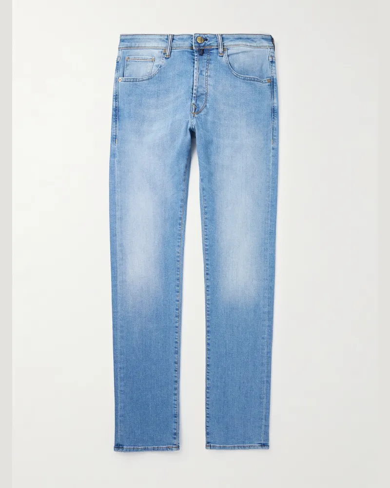 Incotex Schmal und gerade geschnittene Jeans Blau