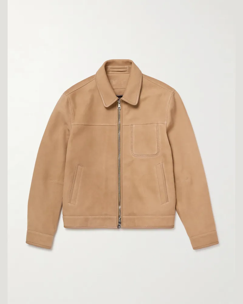 MR P. Jacke aus Veloursleder mit Lederbesatz Neutral