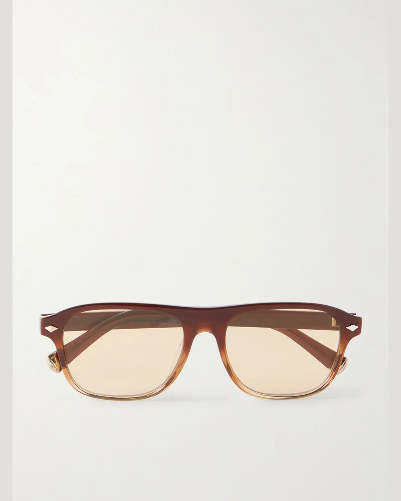 Brunello Cucinelli Sonnenbrille mit D-Rahmen aus Azetat Braun