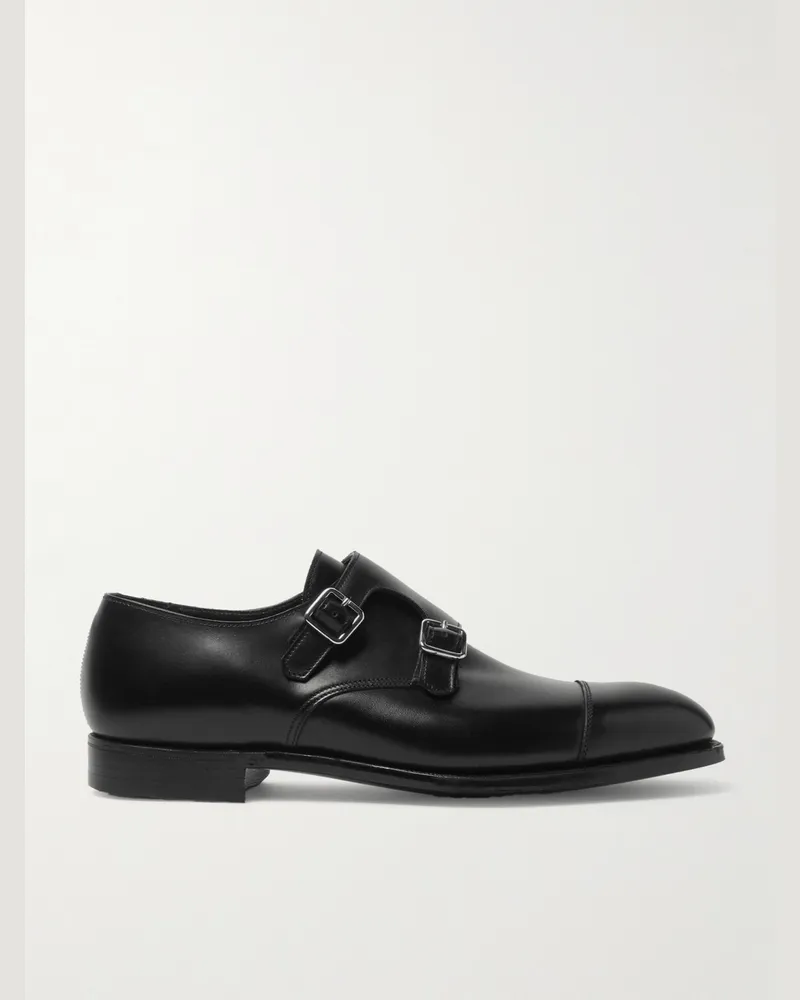 George Cleverley Thomas Cap-Toe Leather Monk-Strap Shoes Black