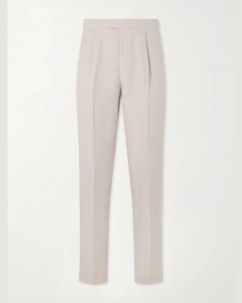 Favourbrook Cooper Slim-Fit Linen Suit Trousers Gray