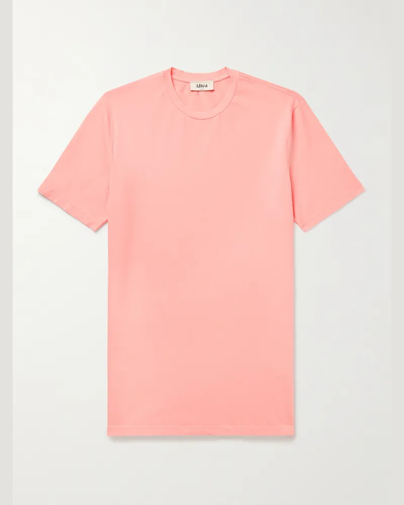 Altea Lewis schmal geschnittenes T-Shirt aus Stretch-Baumwoll-Jersey Orange