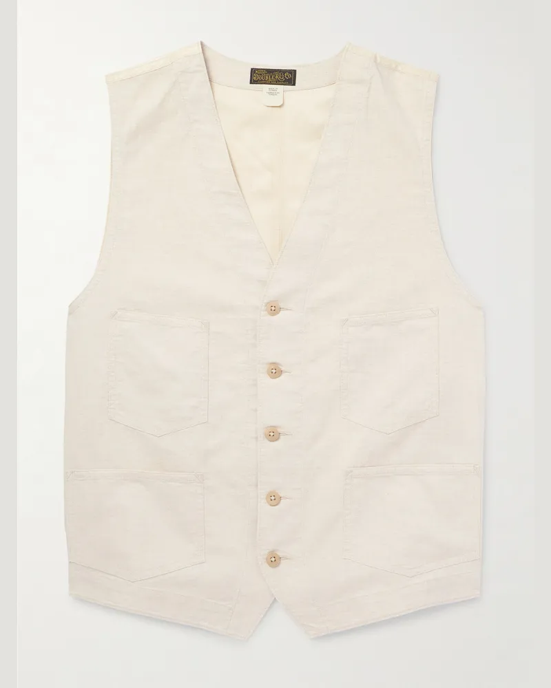 RRL Weste aus Canvas aus einer Baumwoll-Leinenmischung Neutral