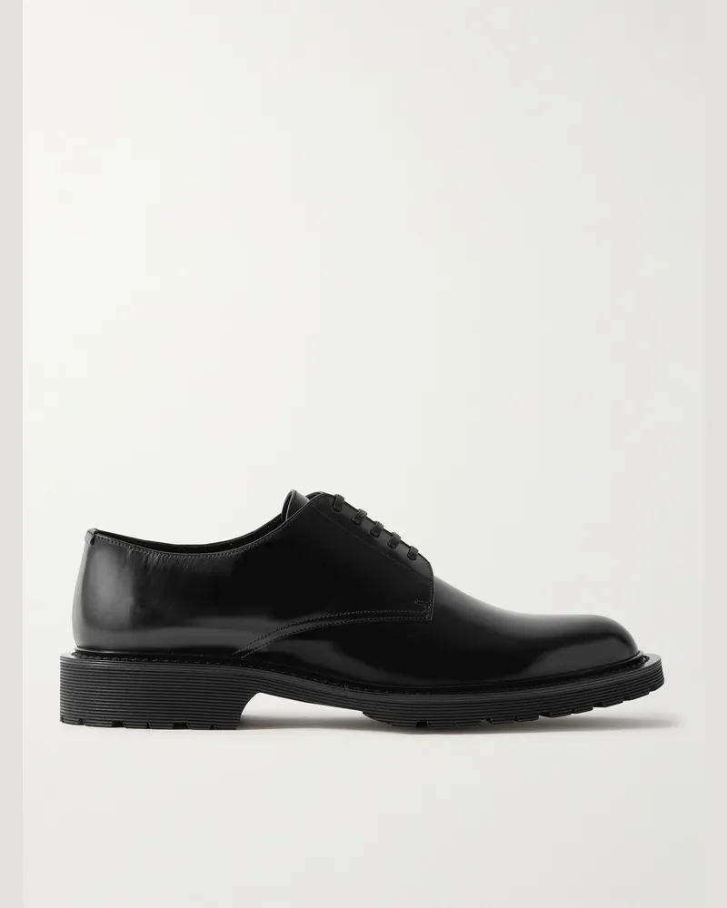 Saint Laurent Army Derby-Schuhe aus Leder Schwarz