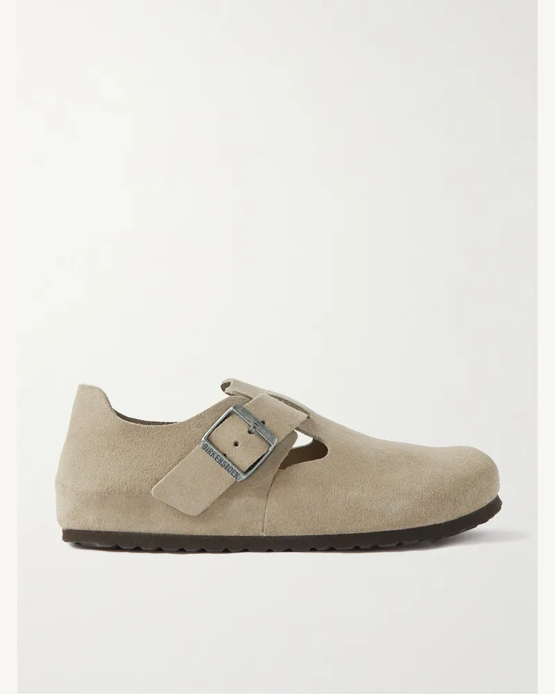 Birkenstock London Clogs aus Veloursleder Braun