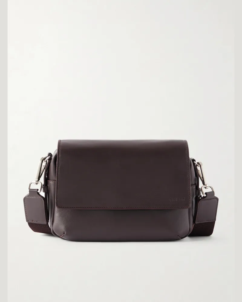 NN 07 Port Small Leather Messenger Bag Brown