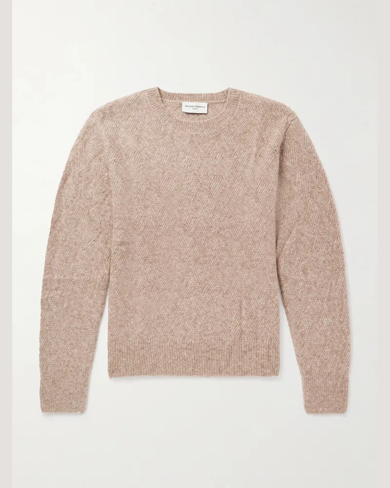 Officine Generale Marco Pullover aus einer Mischung aus Wolle, Seide, Alpakawolle und Kaschmir Neutral