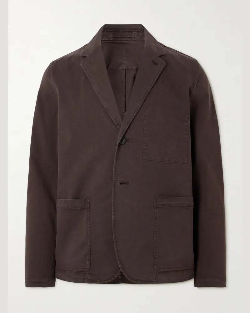MR P. Sakko aus Twill aus einer Baumwollmischung in Stückfärbung Braun