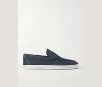 Moonboat Logo-Embossed Nubuck Loafers