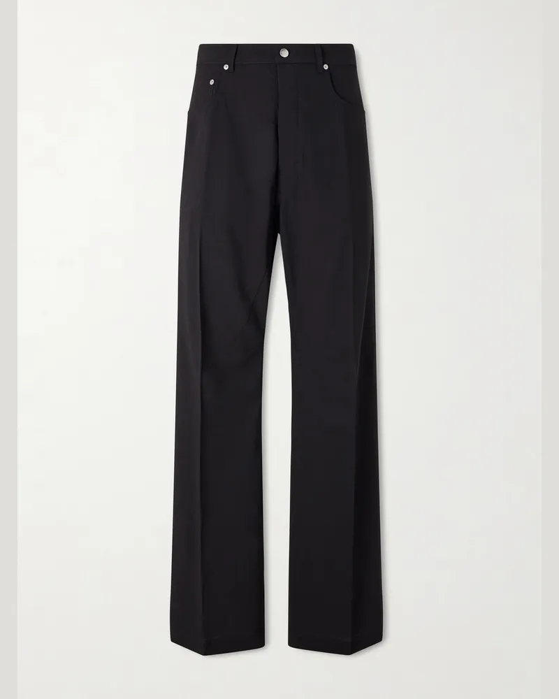 Rick Owens Geth Straight-Leg Virgin Wool Trousers Black