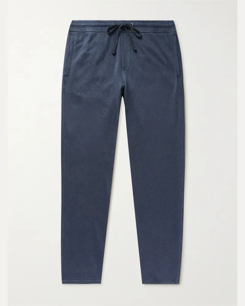 James Perse Straight-Leg Supima Cotton-Jersey Sweatpants Blue
