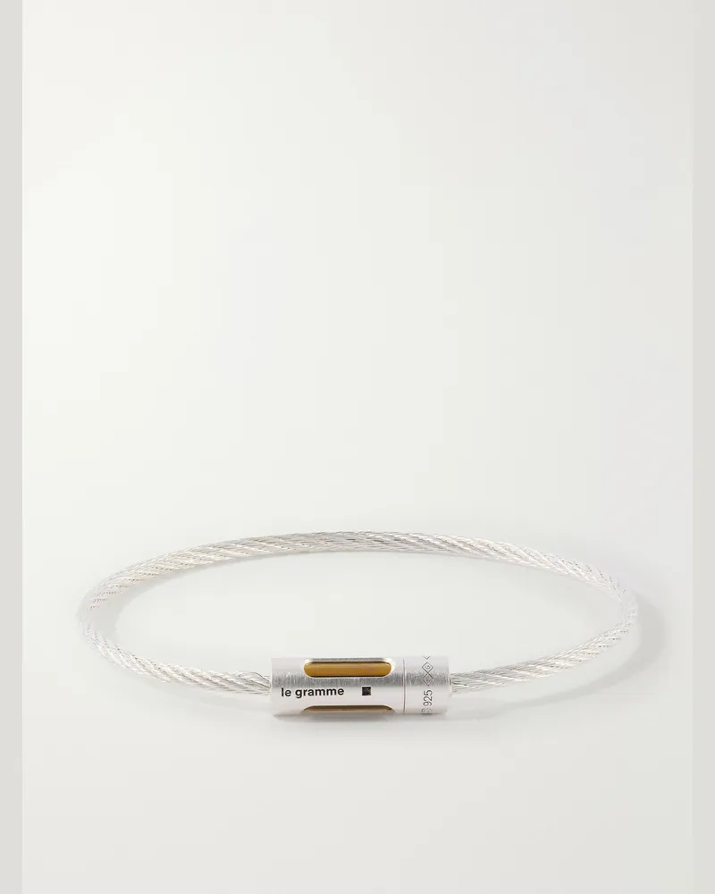 Le Gramme 9g Punched Sterling Silver Cable Bracelet Silver