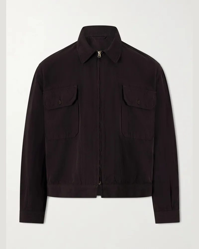 Kaptain Sunshine Cotton and Linen-Blend Jacket Brown