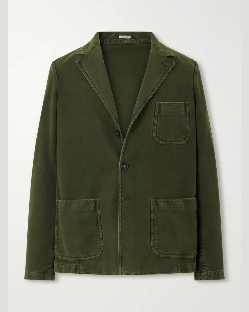 Massimo Alba Baglieto Cotton Blazer Green