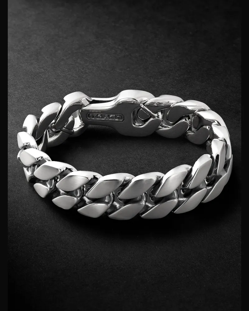 David Yurman Armband mit Panzerkettengliedern aus gebürstetem Sterlingsilber Silber