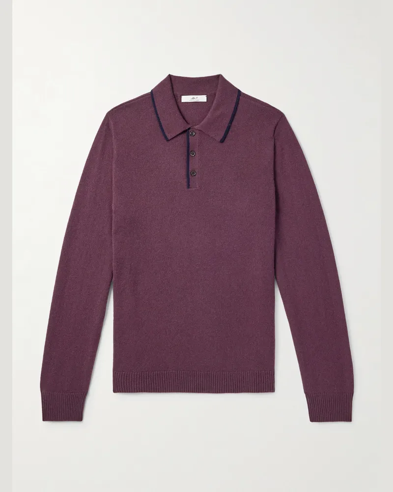 MR P. Pullover aus Kaschmir mit Polokragen Lila