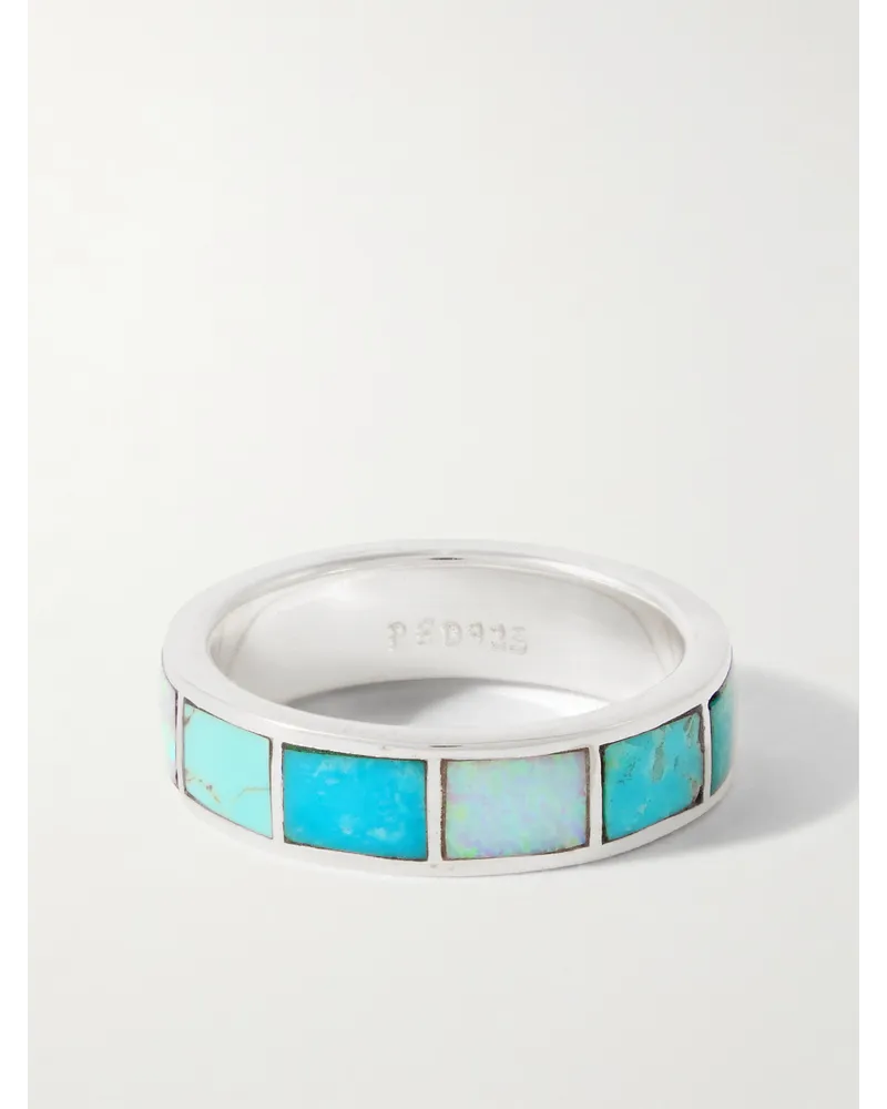 Peyote Bird Skye Ring aus Silber mit Türkisen Blau