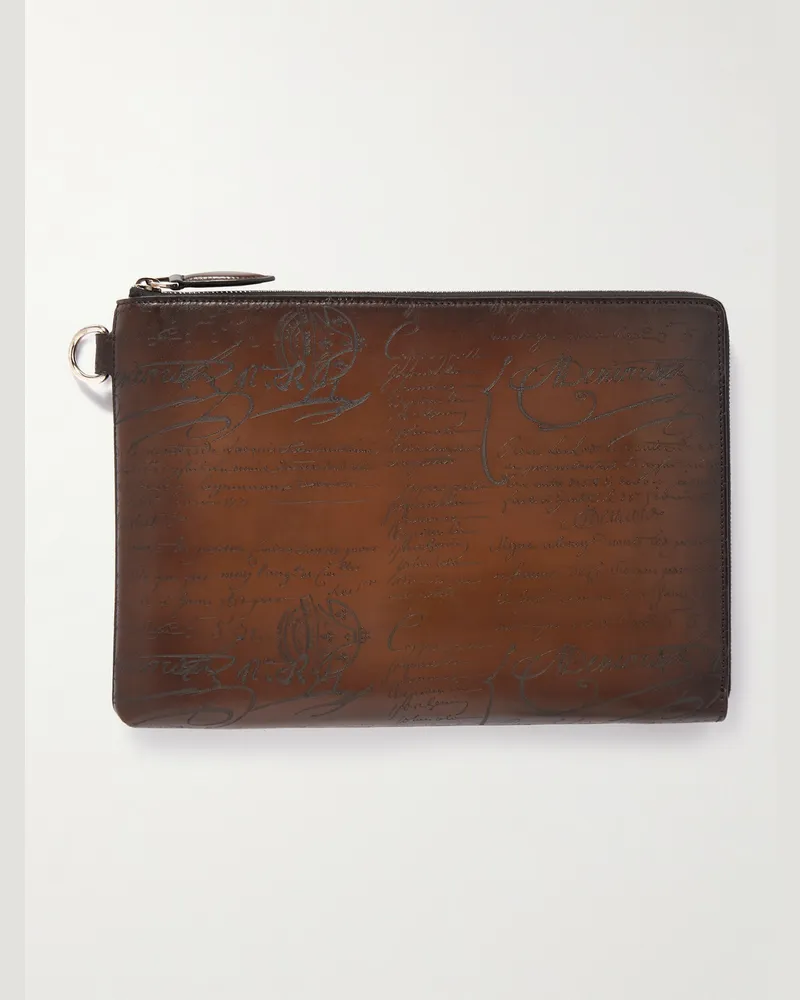 Berluti Nino Scritto Etui aus Venezia-Leder Braun