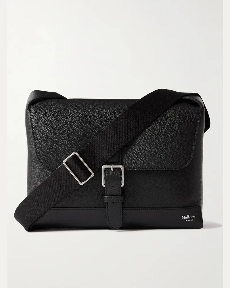 Mulberry Chiltern kleine Umhängetasche aus vollnarbigem Leder Schwarz