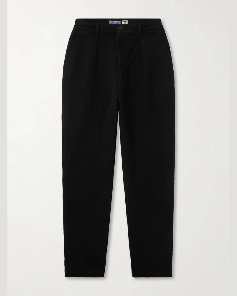 Blue Blue Japan Straight-Leg Sashiko Cotton Trousers Black