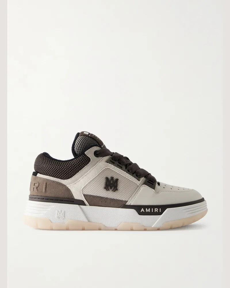 Amiri MA-1 Mesh, Suede and Leather Sneakers White