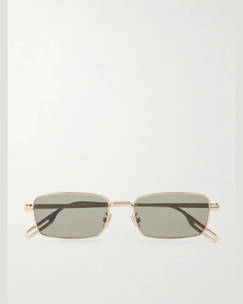 Dior DiorBlackSuit S21U Square-Frame Gold-Tone Sunglasses Gold