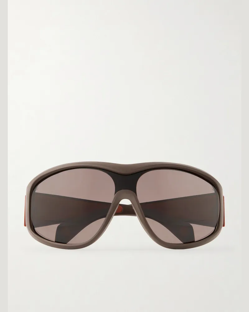 Moncler Thyra Oversized-Sonnenbrille mit ovalem Rahmen aus Azetat Braun