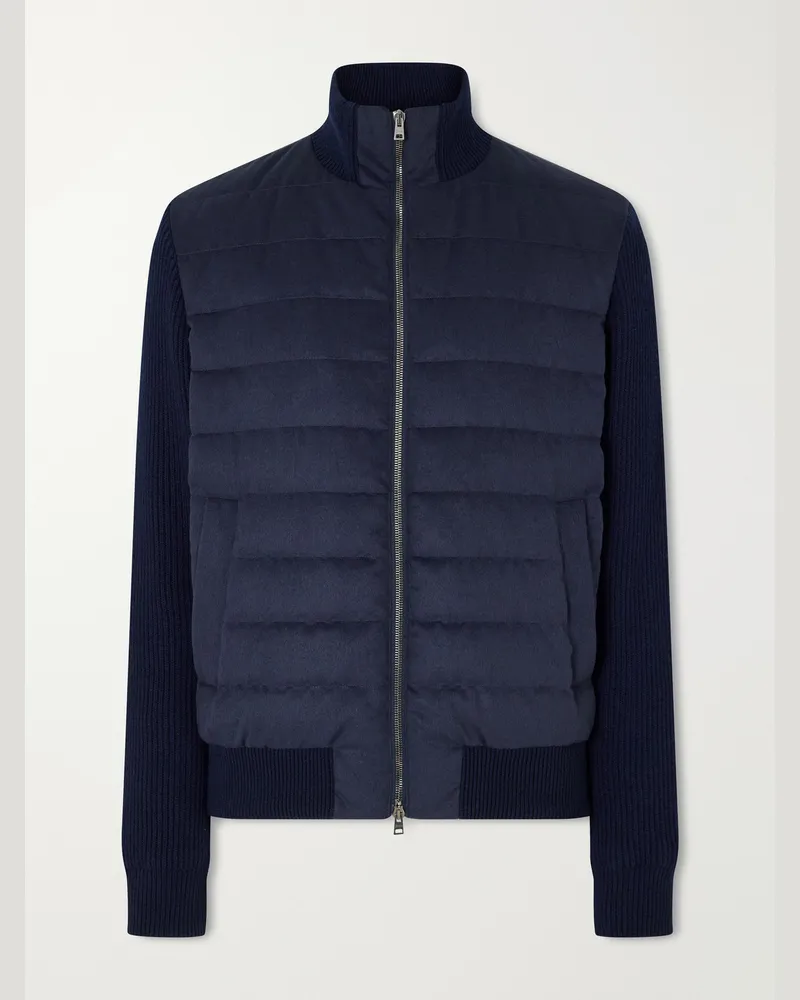 Herno Quilted Twill Down Jacket Blue