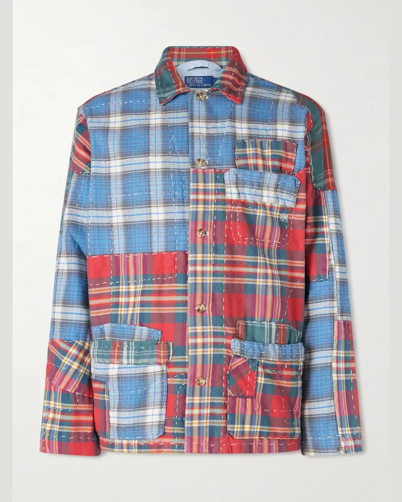 Ralph Lauren Patchwork-Hemdjacke aus besticktem Baumwollflanell mit Karomuster Mehrfarbig