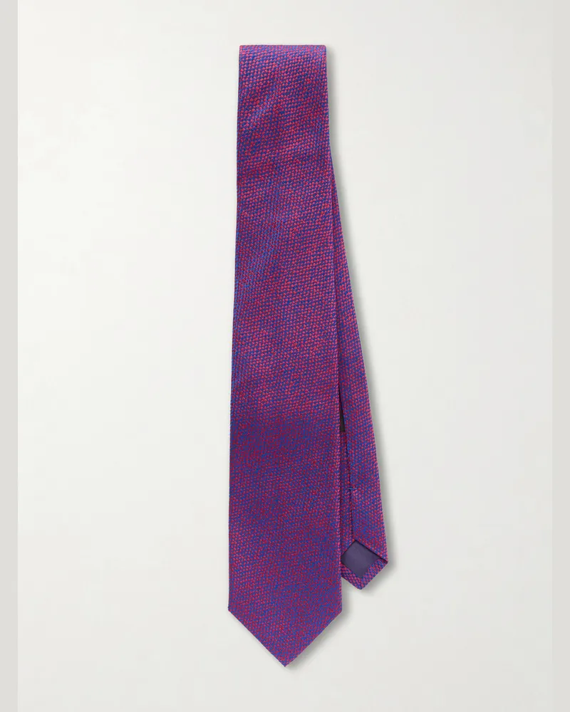 Charvet 8.5cm Silk-Jacquard Tie Purple