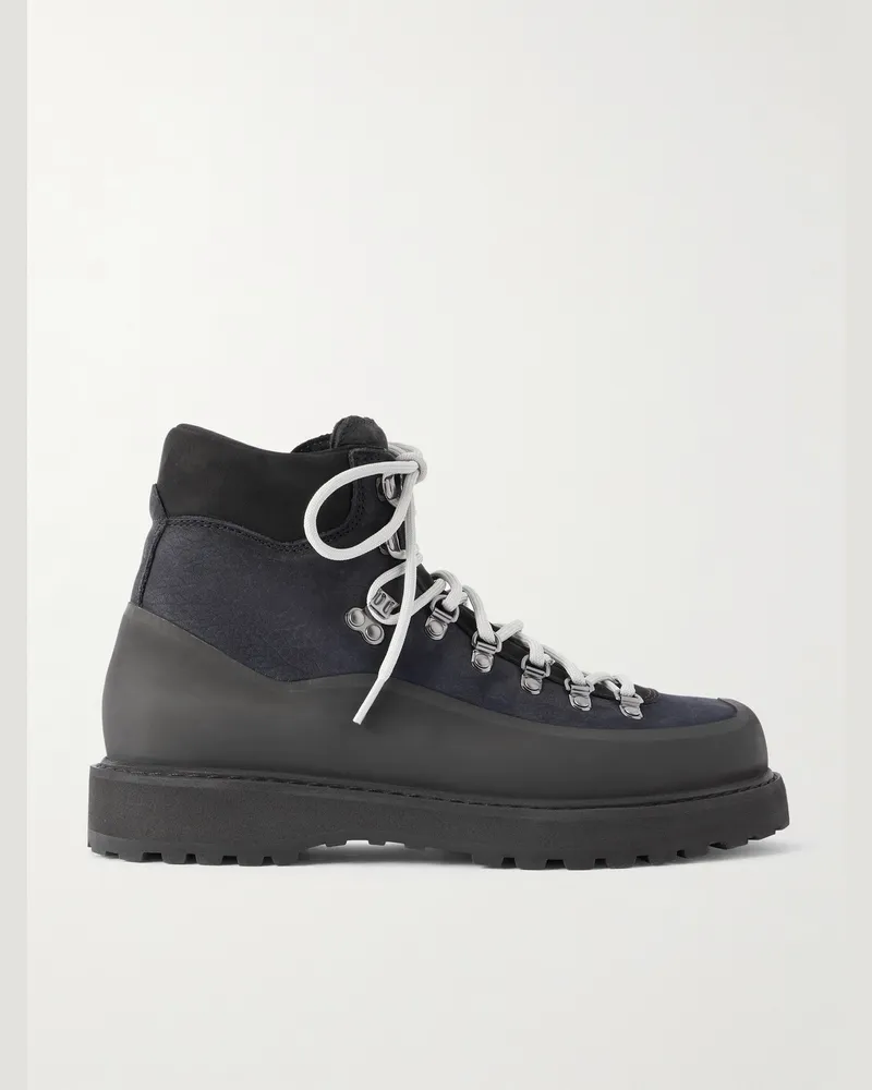Diemme Roccia Vet Wanderschuhe aus vollnarbigem Leder mit Gummibesatz Schwarz