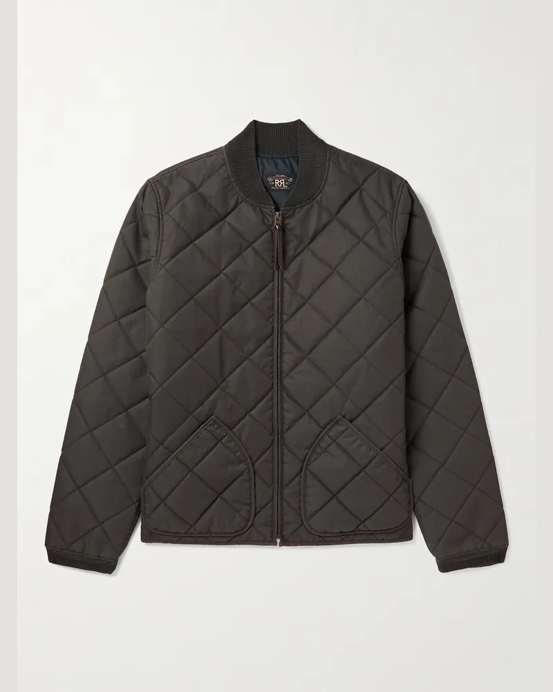 RRL Benton Quilted Recycled-Shell Bomber Jacket Black