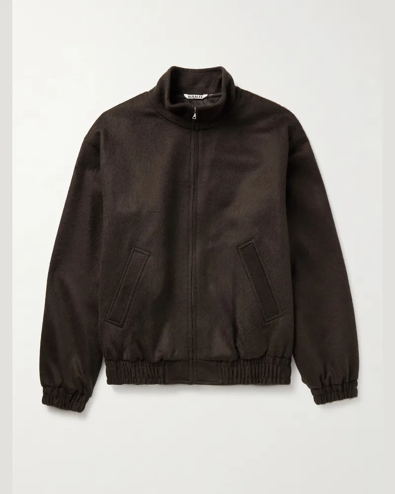 AURALEE Camel Hair-Flannel Blouson Jacket Brown