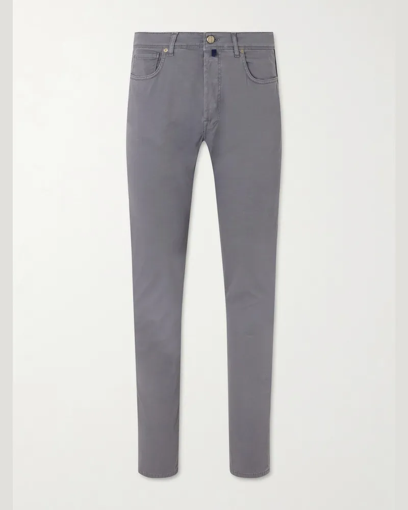 Slowear Slim-Fit Stretch Cotton-Blend Gabardine Trousers Gray