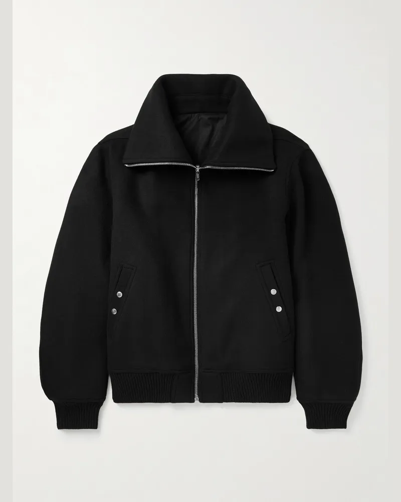 Rick Owens Wattierte Bomberjacke aus Wolle Schwarz