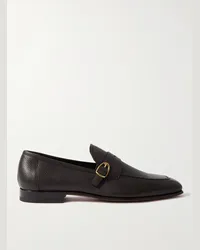 Tom Ford Sean Pennyloafers aus vollnarbigem Leder mit Schnalle Braun