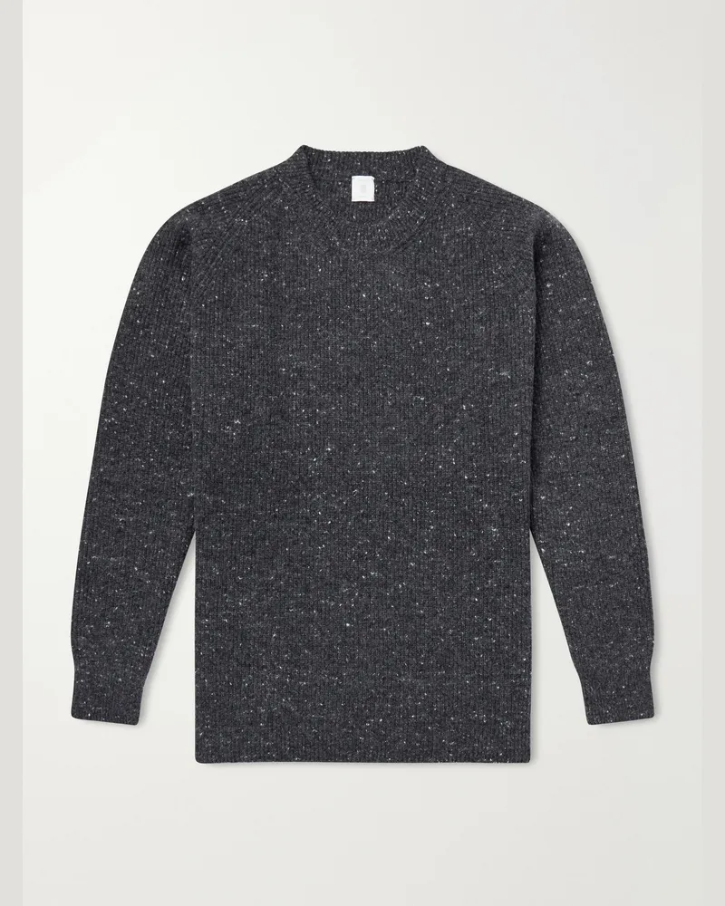 Eleventy Ribbed Wool-Blend Sweater Gray