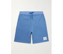 Gerade geschnittene Shorts aus Baumwoll-Jersey mit Kordelzugbund und Logoapplikation