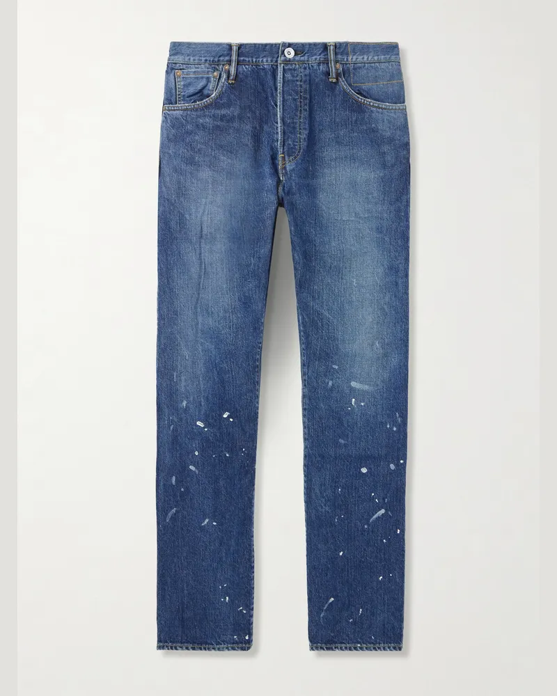 Visvim Social Sculpture schmal zulaufende Jeans in Distressed-Optik Blau