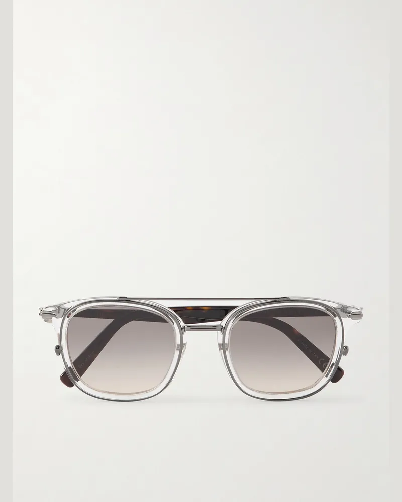 Dior DiorBlackSuit S14l Square-Frame Acetate and Silver-Tone Sunglasses Neutrals