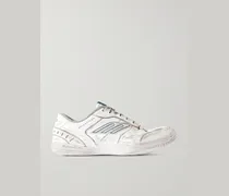 Hamptons Logo-Appliquéd Distressed Leather Sneakers