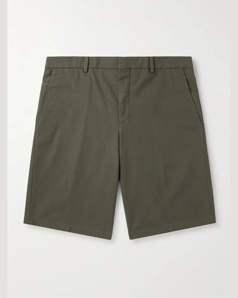 Loro Piana Jarno gerade geschnittene Bermudashorts aus Stretch-Baumwolle Grün