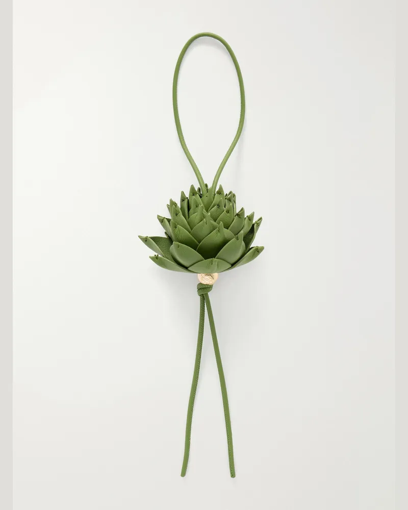 Loewe Paula's Ibiza Artichoke Leather and Gold-Tone Bag Charm Green