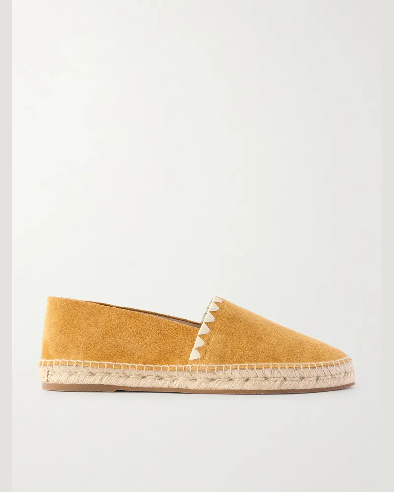 Manolo Blahnik Raito Espadrilles aus Veloursleder Orange