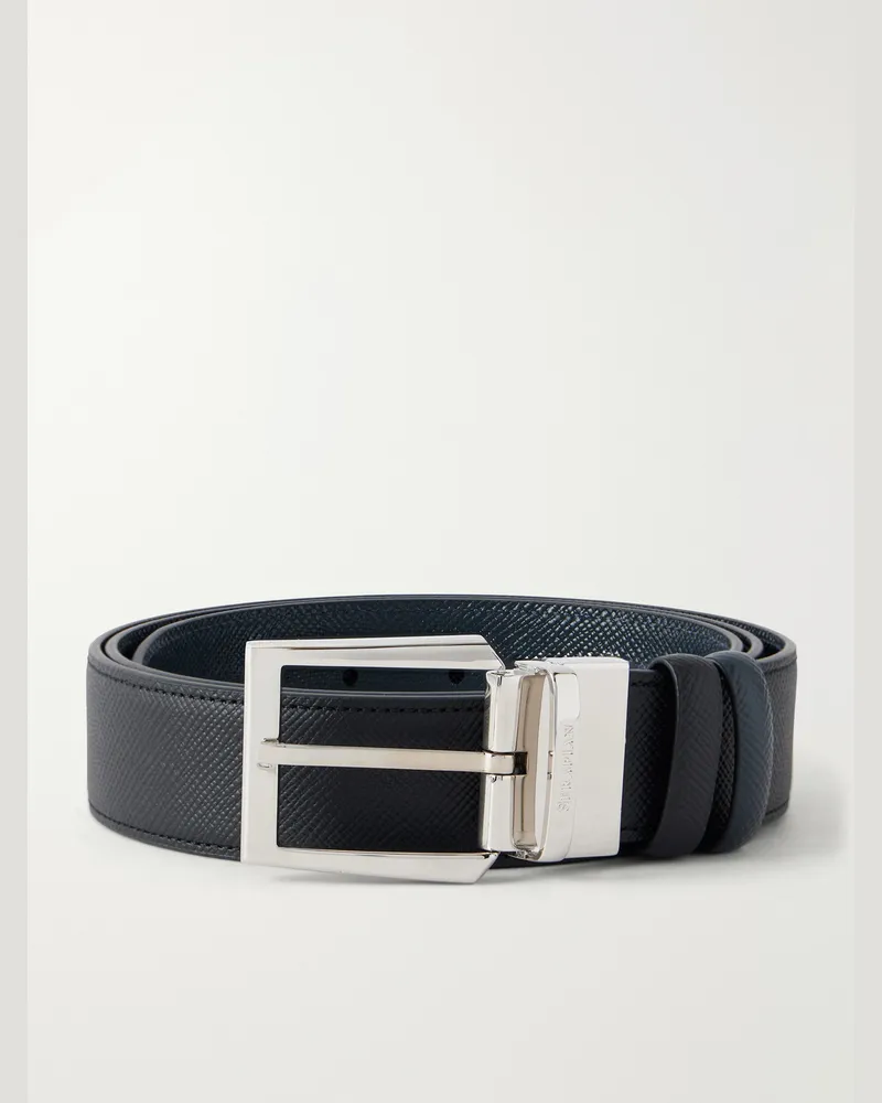 Serapian 2.5 cm Leather Belt Blue