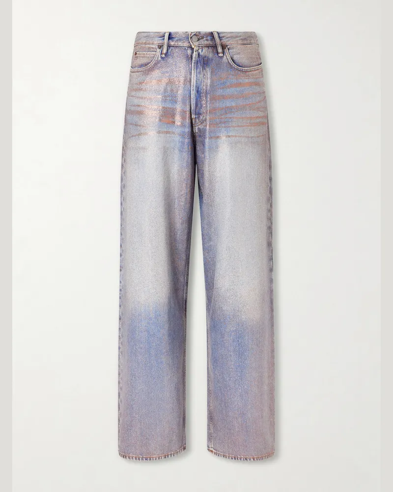 Acne Studios Wide-Leg Glittered Jeans Blue