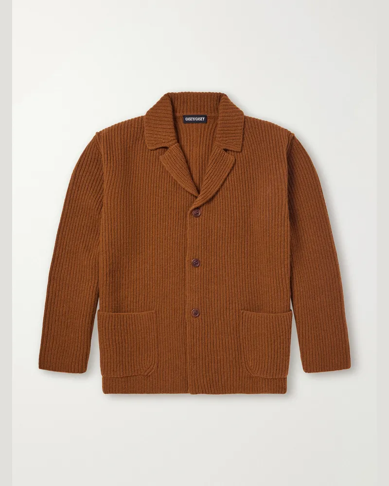 Casey Casey Panno Wool-Knitted Cardigan Brown